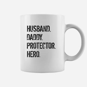 Cool Father Gift Husband Daddy Protector Hero Coffee Mug | Crazezy