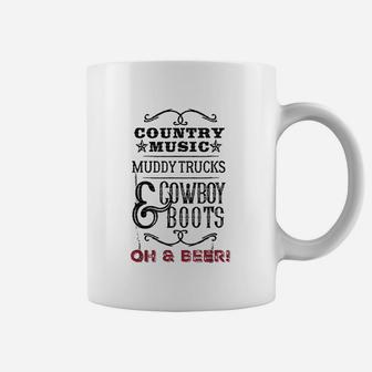 Country Music Muddy Trucks Cowboy Boots Coffee Mug | Crazezy AU
