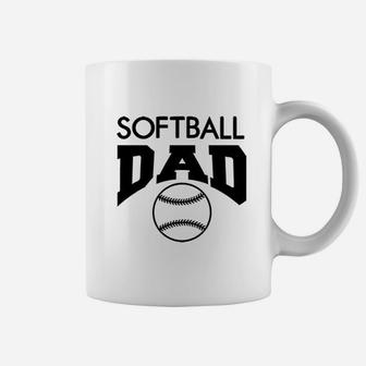 Custom Funny Graphic Softball Dad Coffee Mug - Thegiftio UK