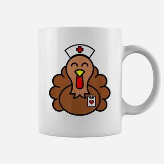 Cute And Funny Thanksgiving Turkey Nurse Coffee Mug | Crazezy