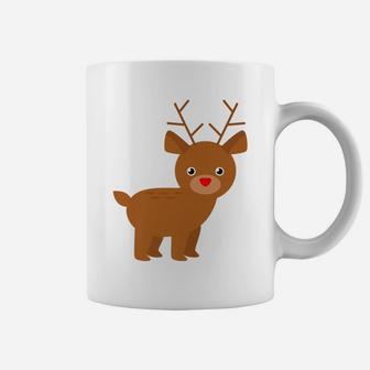 Cute Christmas Red Nose Rudolph Reindeer Xmas Party Holiday Coffee Mug | Crazezy CA