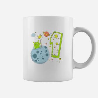 Cute First Birthday Alien In Space Baby Coffee Mug | Crazezy