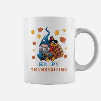 Cute Gnome Hugs Turkey Happy Thanksgiving Girls Boys Kids Coffee Mug | Crazezy CA