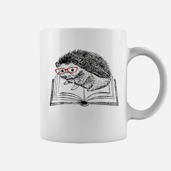 Cute Hedgehog Book Nerd Coffee Mug | Crazezy