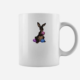 Cute Kawaii Easter Brown Black Bunny Rabbit Colored Eggs Coffee Mug - Thegiftio UK