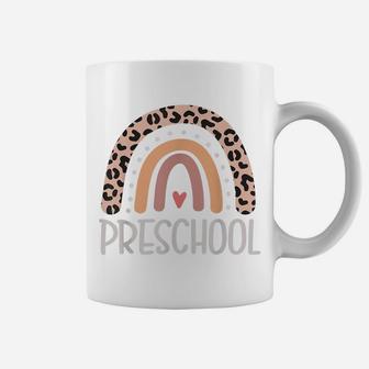 Cute Leopard Cheetah Print Rainbow Preschool Teacher Coffee Mug | Crazezy