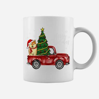 Cute Shiba Inu Dog Truck Merry Christmas Dog Lover Xmas Coffee Mug | Crazezy DE