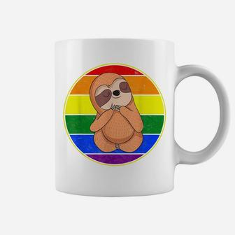 Cute Sloth Lover Gay Pride Stuff Teens Retro Rainbow Lgbtq Coffee Mug | Crazezy