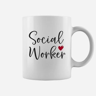 Cute Social Worker With Heart Appreciation Coffee Mug | Crazezy