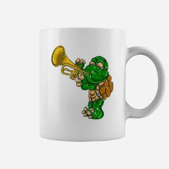 Cute Turtle Trumpet Gifts Jazz Musician Trumpeter Coffee Mug | Crazezy
