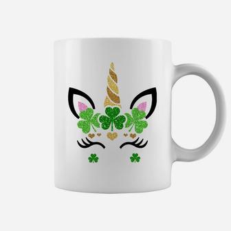 Cute Unicorn Face St Patrick's Day Irish Girls Kids Coffee Mug | Crazezy CA