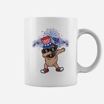 Dabbing Pug American Flag 4Th Of July Dog Lover Dab Dance Coffee Mug | Crazezy DE