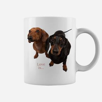 Dachshund Shirt Weiner Dog Mom Dad Love Doxie Puppy Cute Tee Coffee Mug | Crazezy DE