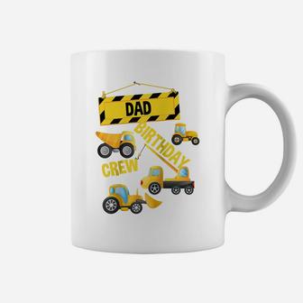 Dad Birthday Crew Construction Truck Birthday Party Digger Raglan Baseball Tee Coffee Mug | Crazezy UK