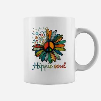 Daisy Peace Sign Hippie Soul Tshirt Flower Lovers Gifts Coffee Mug | Crazezy