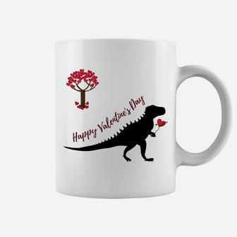 Dinosaur Trex Happy Valentines Day Heart Tree Coffee Mug - Thegiftio
