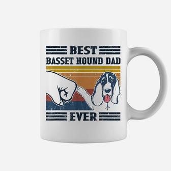 Dog Vintage Best Basset Hound Dad Ever Father's Day Coffee Mug | Crazezy CA