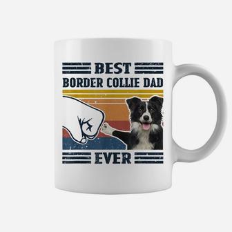 Dog Vintage Best Border Collie Dad Ever Father's Day Coffee Mug | Crazezy