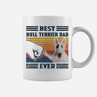 Dog Vintage Best Bull Terrier Dad Ever Father's Day Coffee Mug | Crazezy