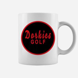 Dorkies Golf Golfing Golfer Red Black Coffee Mug | Crazezy CA