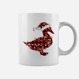 Duck Christmas Red Plaid Buffalo Pajama Farmer Gift Coffee Mug | Crazezy DE