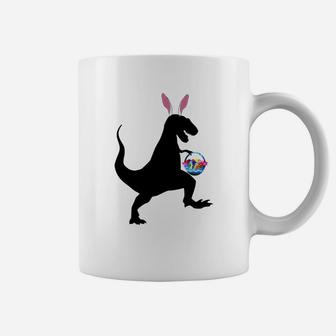 Easter Dinosaur T Rex Bunny Ears Easter Eggs Basket Coffee Mug - Thegiftio UK