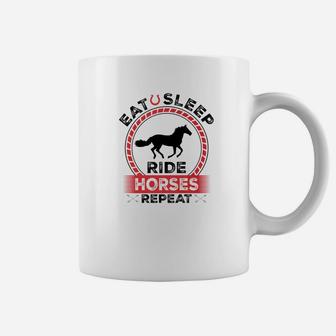 Eat Sleep Ride Horses Repeat Girls Horseback Riding Coffee Mug - Thegiftio UK