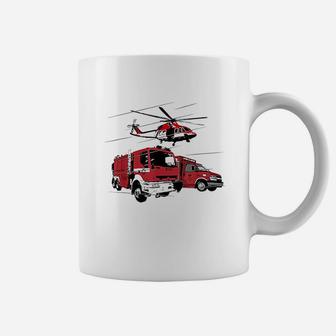 Ems Fire Truck Ambulance Rescue Helicopter Coffee Mug | Crazezy UK