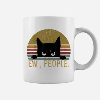 Ew, People Black Cat Vintage Retro – Funny Cat Coffee Mug | Crazezy