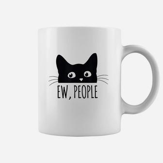 Ew People Introvert Cat Lover Funny Crazy Cat Lady Coffee Mug | Crazezy CA
