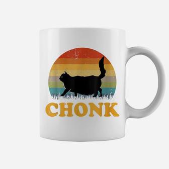 Fat Cat Chonk Cat Retro Vintage Sunset Funny Chonk Coffee Mug | Crazezy