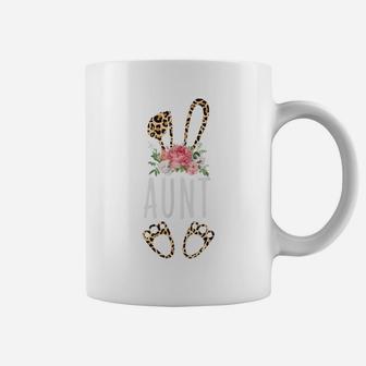Floral Leopard Aunt Bunny Gift Happy Easter Mother's Day Coffee Mug | Crazezy DE