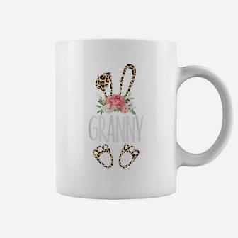 Floral Leopard Granny Bunny Gift Happy Easter Mother's Day Coffee Mug | Crazezy