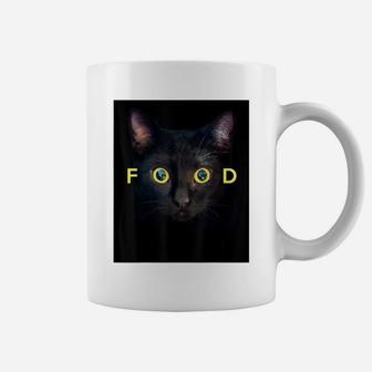 Food Black Cat Face Yellow Eyes Cats Lovers Gifts Men Women Coffee Mug | Crazezy