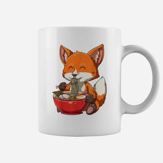 Fox Eating Ramen Ramen Noodle Lovers Fox Themed Gift Coffee Mug | Crazezy