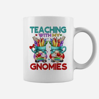 Funny Back To School Teacher Gnome Teaching With My Gnomies Coffee Mug | Crazezy