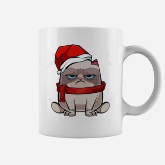 Funny Cat Pets Lover Christmas X-Mas Party Kawaii Grumpy Tee Coffee Mug | Crazezy