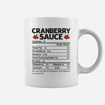 Funny Cranberry Sauce Nutrition Facts Thanksgiving Food Coffee Mug | Crazezy DE