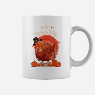 Funny Cute Turkey Doing Dabbing Dance For Thanksgiving Day Coffee Mug | Crazezy DE