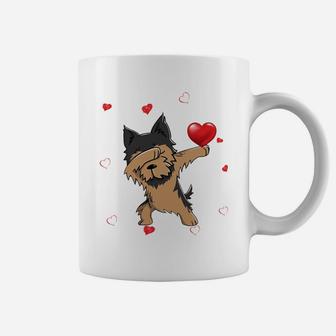 Funny Dabbing Yorkshire Terrier Dog Breeds Valentines Day Gift Coffee Mug - Seseable