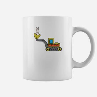 Funny Easter Egg Bunny Excavator Bulldozer Gift Coffee Mug - Thegiftio