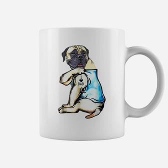 Funny English Mastiff Dog I Love Dad Tattoo English Mastiff Coffee Mug | Crazezy