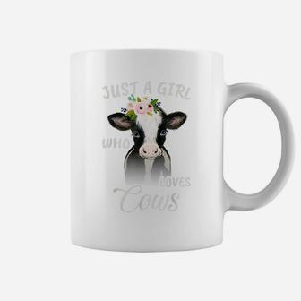 Funny Gift Watercolor Just A Girl Who Loves Cows Coffee Mug | Crazezy AU