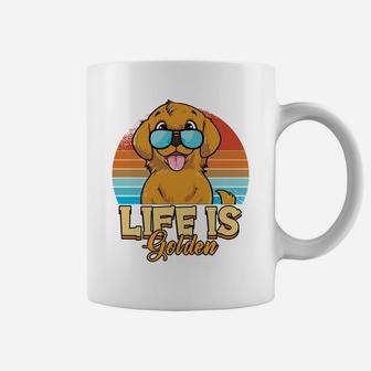 Funny Life Is Golden Dog Lover Golden Retriever Dogs Coffee Mug | Crazezy