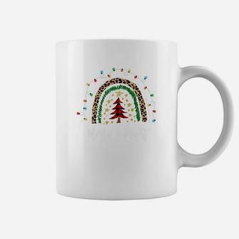 Funny Merry And Bright Christmas Boho Rainbow Lights Holiday Coffee Mug | Crazezy