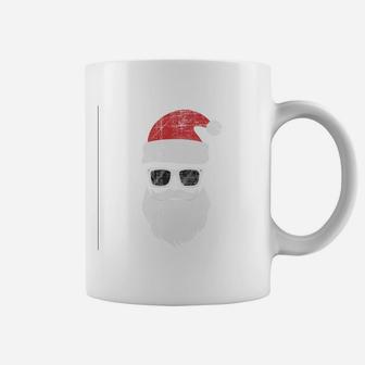 Funny Santa Claus With Sunglasses - Distressed Design Coffee Mug | Crazezy