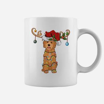 Funny Santa Hat Reindeer Goldendoodle Christmas Coffee Mug | Crazezy CA
