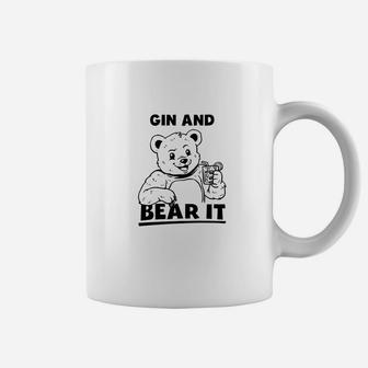 Funny Sayings Gin Tonic Gin And Bear It Coffee Mug - Thegiftio UK