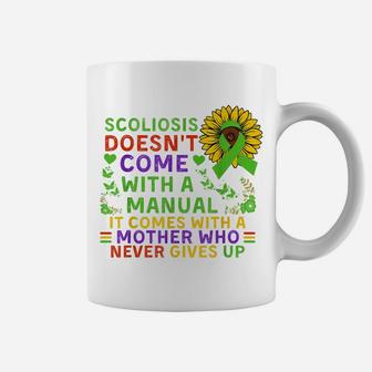 Funny Scoliosis Mother Quote Sunflower With Butterflies Coffee Mug | Crazezy