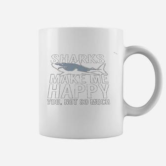 Funny Shark Makes Me Happy Deep Sea Ocean Life Animal Lovers Coffee Mug - Thegiftio